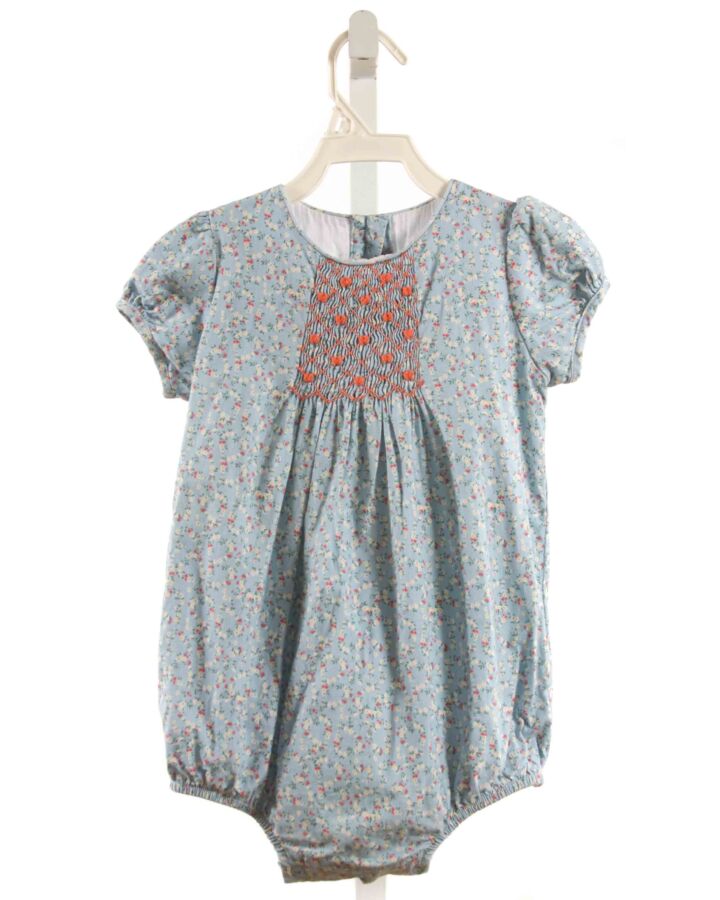 DONDOLO  LT BLUE  FLORAL SMOCKED BUBBLE