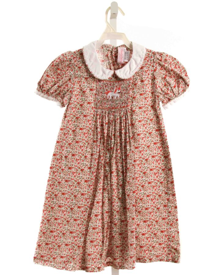 EMILY LACEY  PINK  FLORAL SMOCKED DRESS