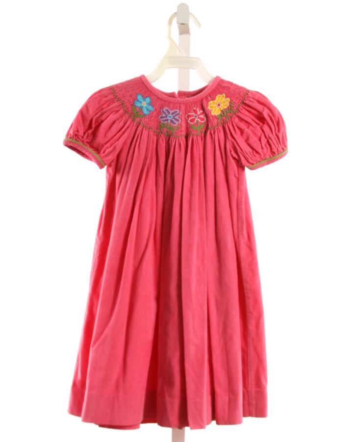 CASTLES & CROWNS  HOT PINK CORDUROY FLORAL SMOCKED DRESS