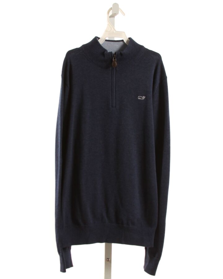 VINEYARD VINES  BLUE KNIT   PULLOVER