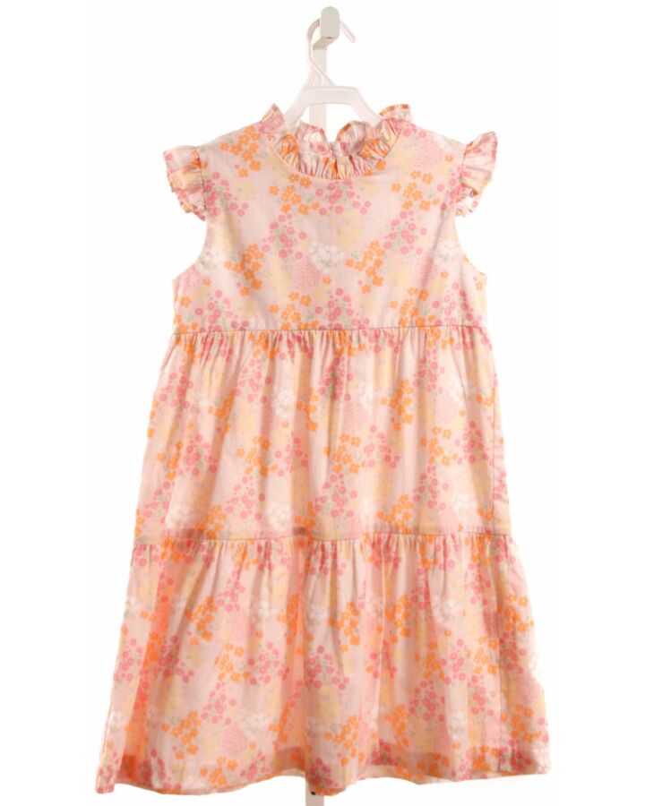 LITTLE ENGLISH  ORANGE  FLORAL  DRESS WITH RUFFLE