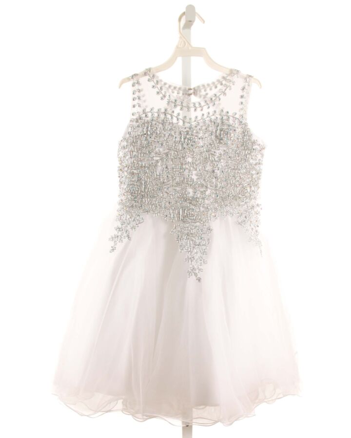 TIP TOE  WHITE TULLE   PARTY DRESS WITH LACE TRIM