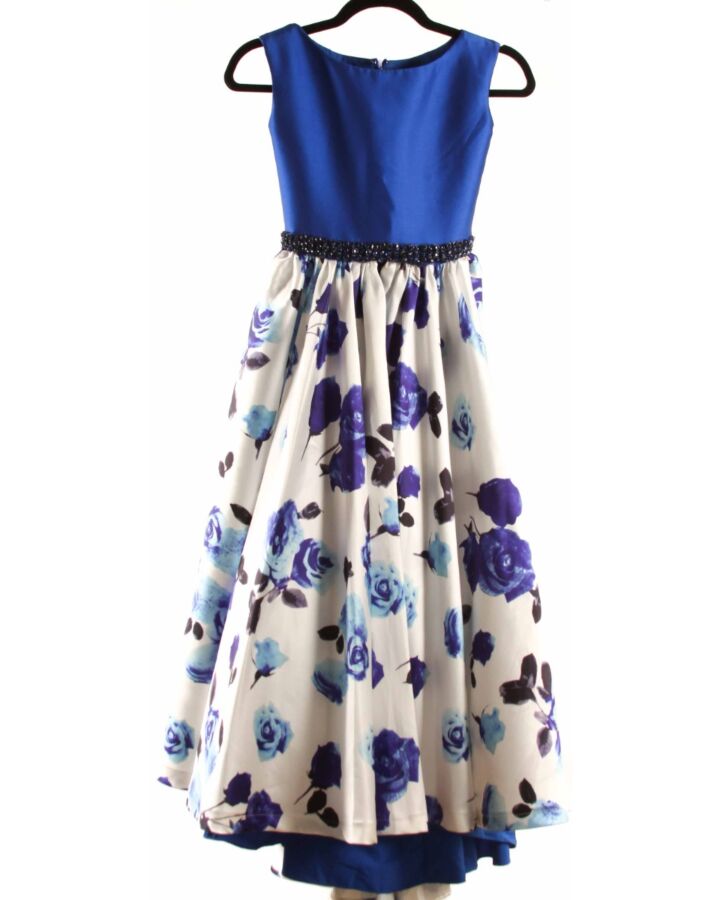 NO TAG  ROYAL BLUE  FLORAL  PARTY DRESS
