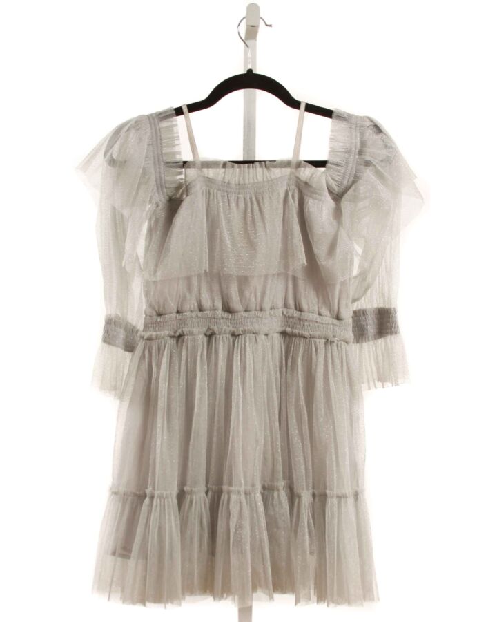 OOH LA LA COUTUR  GRAY TULLE  SMOCKED PARTY DRESS