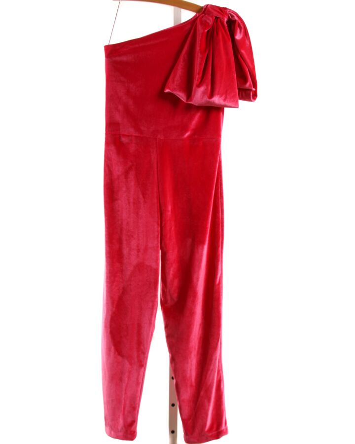 NO TAG  HOT PINK VELVET   ROMPER