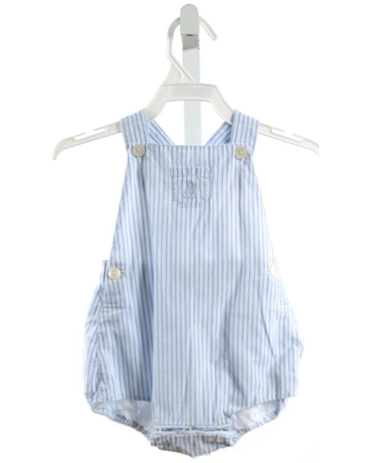 JOJO MAMAN BEBE  LT BLUE  STRIPED EMBROIDERED BUBBLE