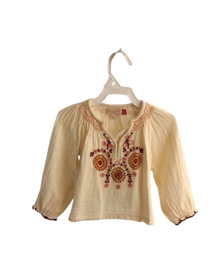 PINK CHICKEN  CREAM  FLORAL EMBROIDERED DRESS SHIRT