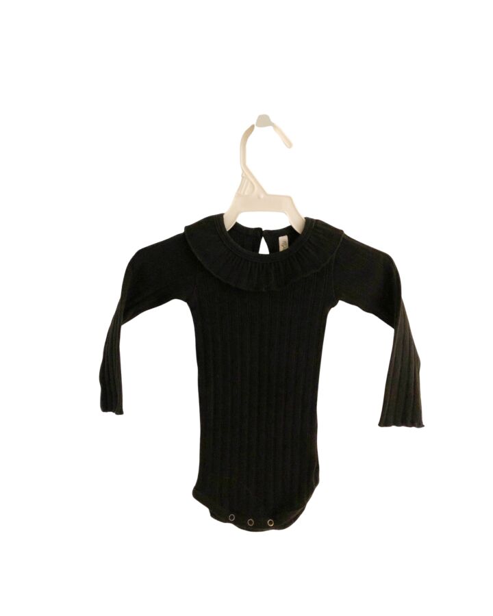 RYLEE & CRU  BLACK    KNIT LS SHIRT WITH RUFFLE