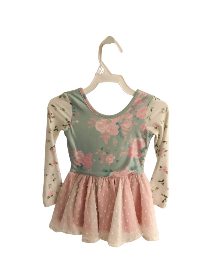 CHEEKY PLUM  MULTI-COLOR  FLORAL  KNIT DRESS WITH TULLE