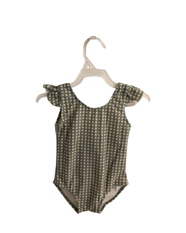 RYLEE & CRU  GREEN  WINDOWPANE  1-PIECE SWIMSUIT