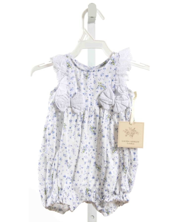 LAURA ASHLEY  WHITE  FLORAL  ROMPER WITH BOW