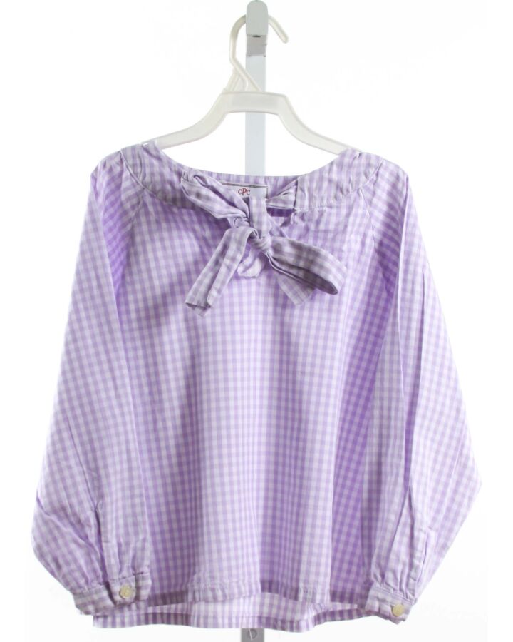 CPC  LAVENDER  GINGHAM  SHIRT-LS WITH BOW