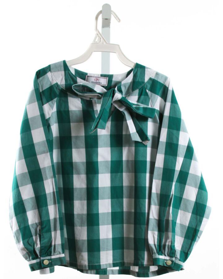 CPC  GREEN  CHECK  SHIRT-LS WITH BOW