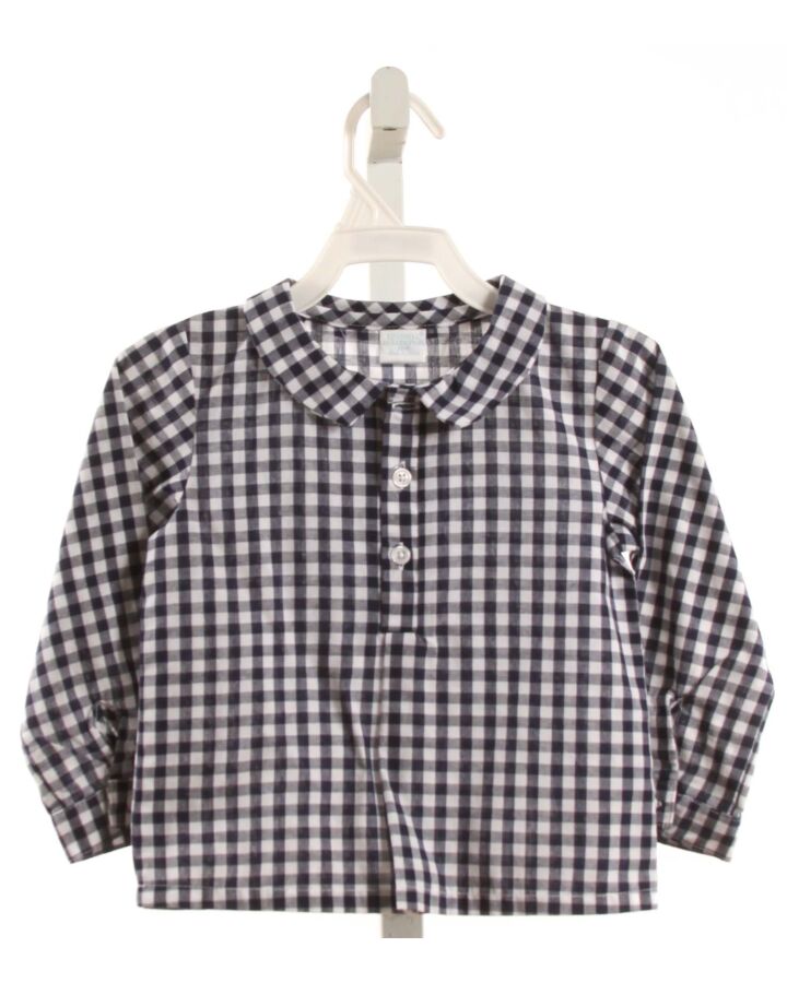 EDGEHILL COLLECTION  NAVY  GINGHAM  DRESS SHIRT