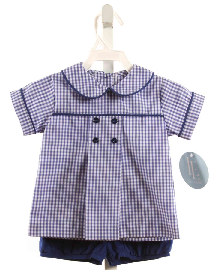 LITTLE ENGLISH  BLUE CORDUROY GINGHAM  2-PIECE OUTFIT