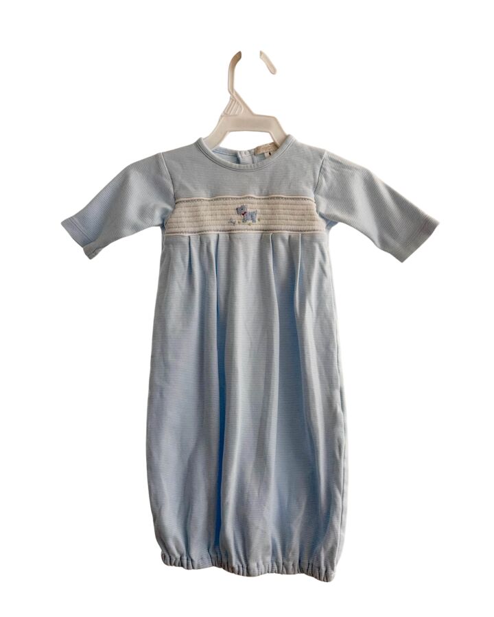 KISSY KISSY  LT BLUE  STRIPED SMOCKED LAYETTE