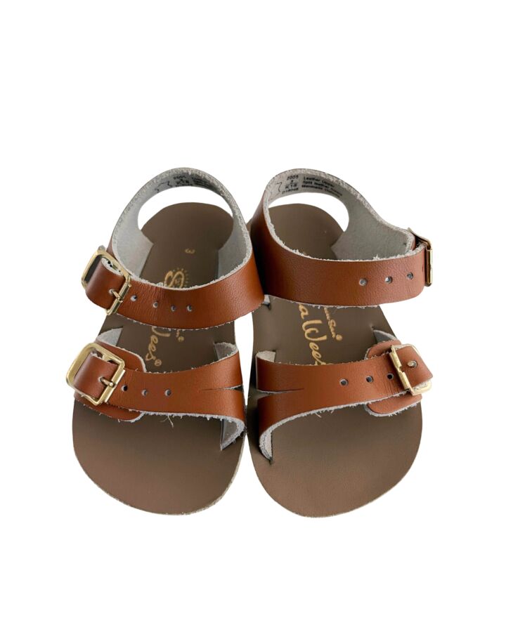 SUN SANS/ SALTWATER SANDALS BROWN SANDALS  *EUC SIZE INFANT 3
