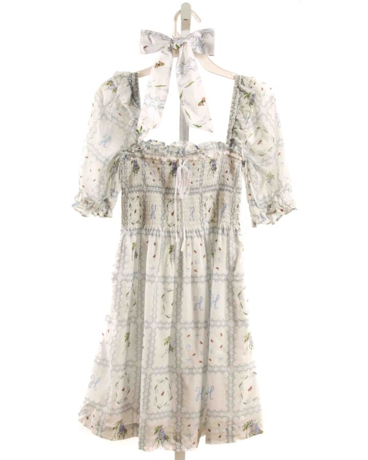 HILL HOUSE  WHITE  FLORAL SMOCKED DRESS