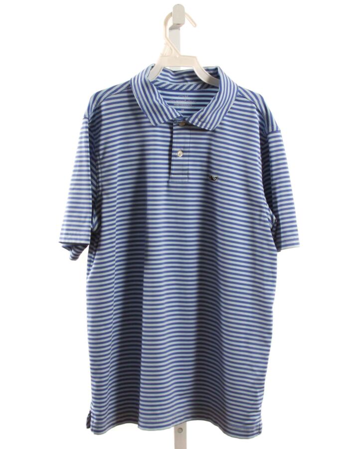 VINEYARD VINES  BLUE  STRIPED  KNIT SS SHIRT