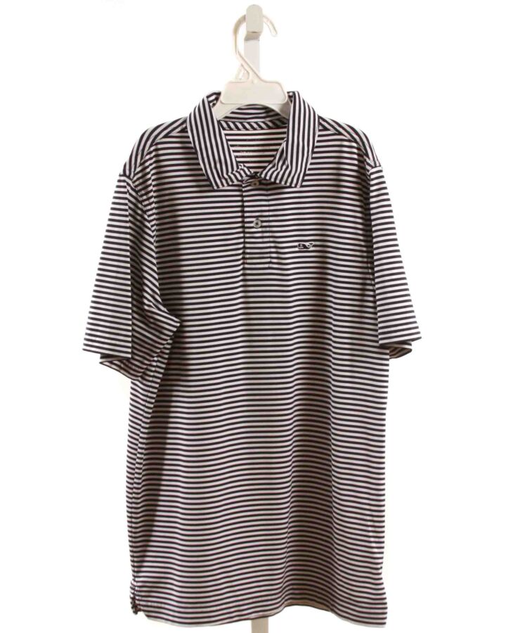 VINEYARD VINES  NAVY  STRIPED  KNIT SS SHIRT
