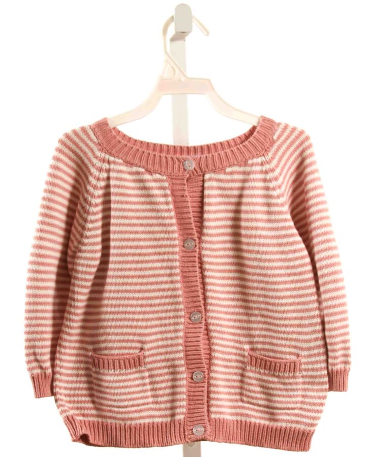 BELLA BLISS  PINK  STRIPED  CARDIGAN