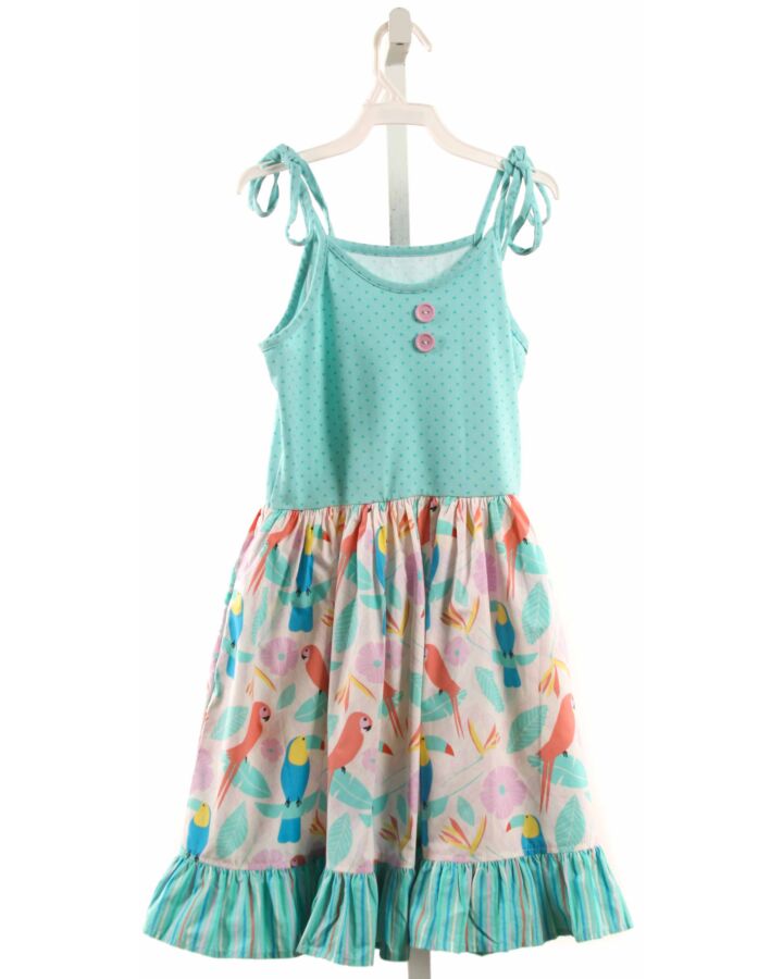 ELEANOR ROSE  AQUA  PRINT  DRESS