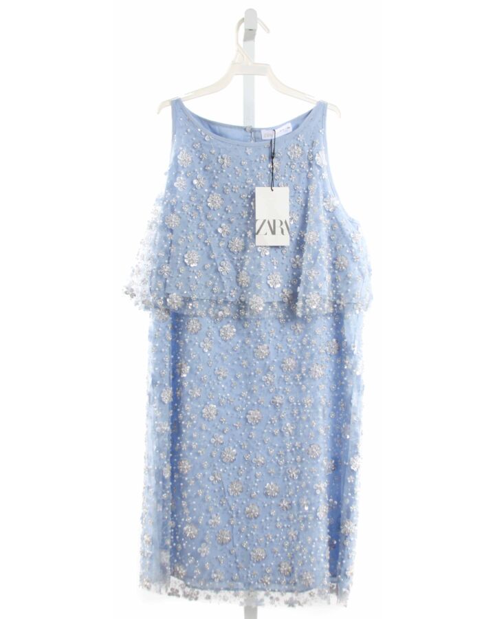 ZARA  LT BLUE TULLE  SEQUINED PARTY DRESS