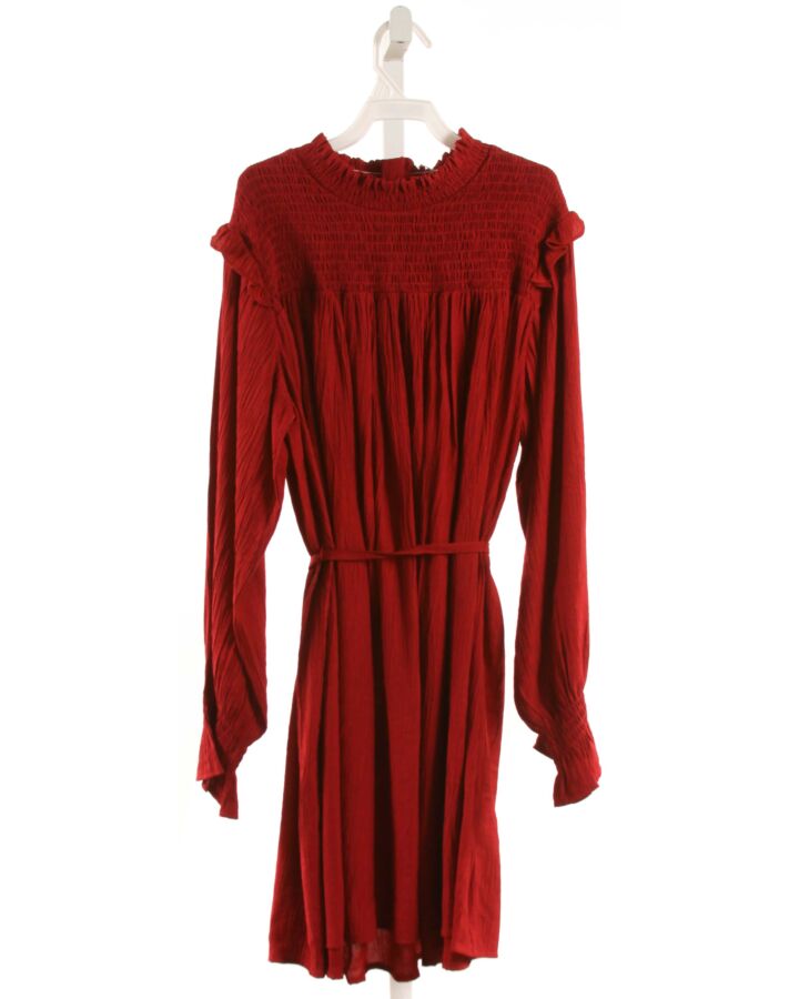 PLEAT.  RED   SMOCKED PARTY DRESS