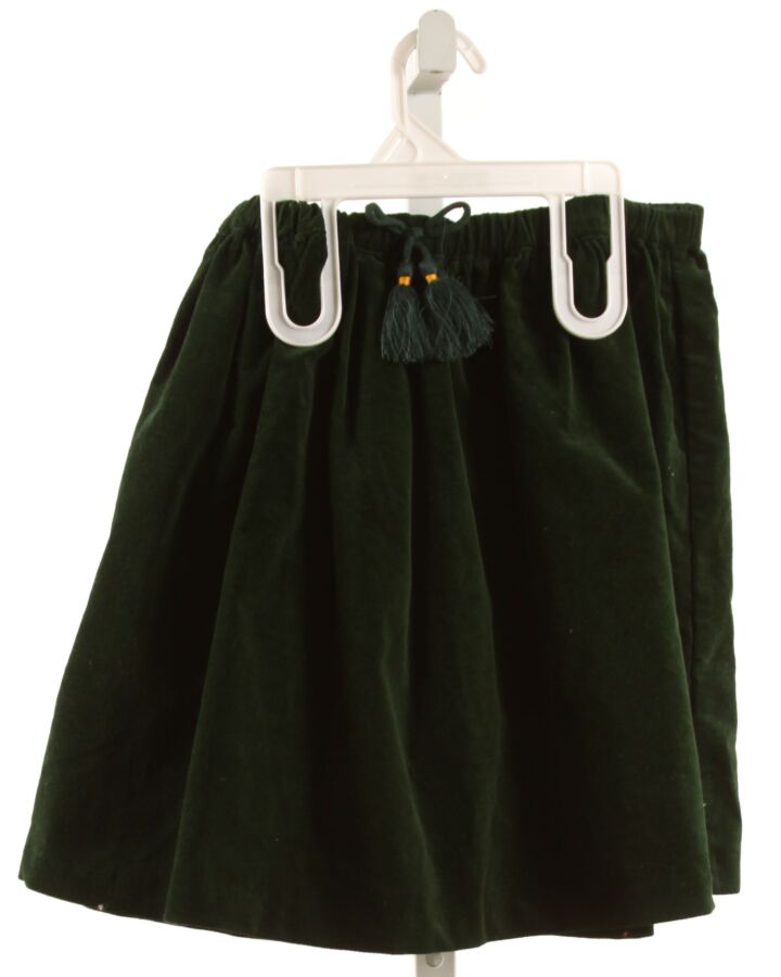 BISBY BY LITTLE ENGLISH  FOREST GREEN VELVET   SKIRT