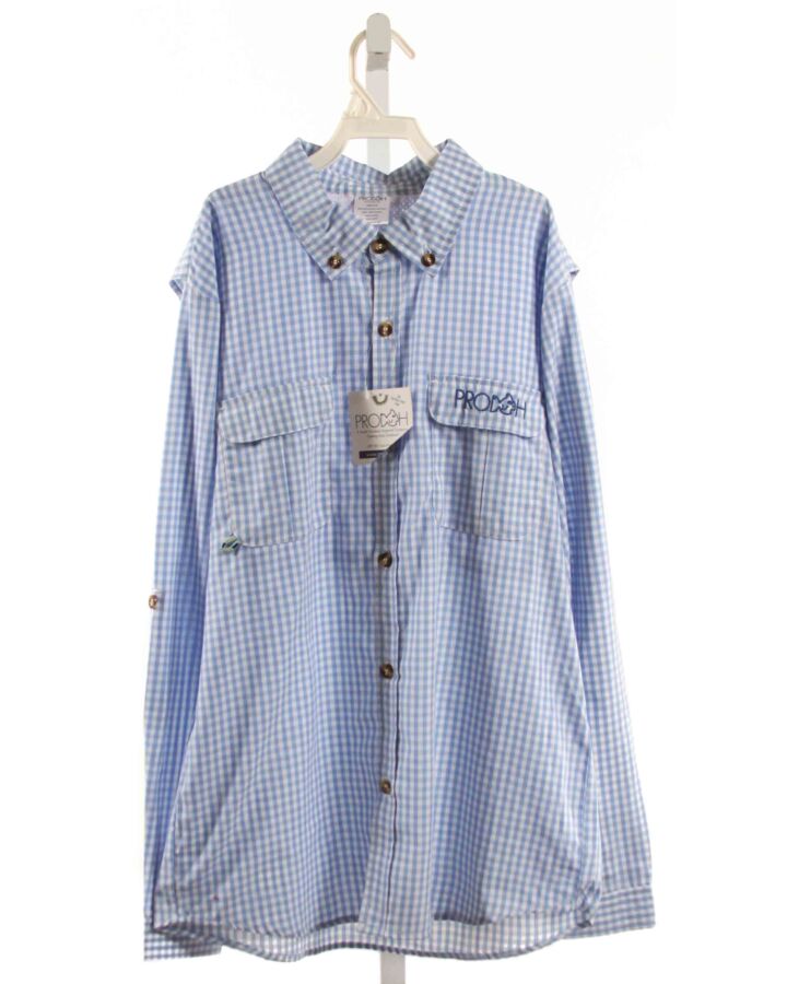 PRODOH  BLUE  GINGHAM  DRESS SHIRT