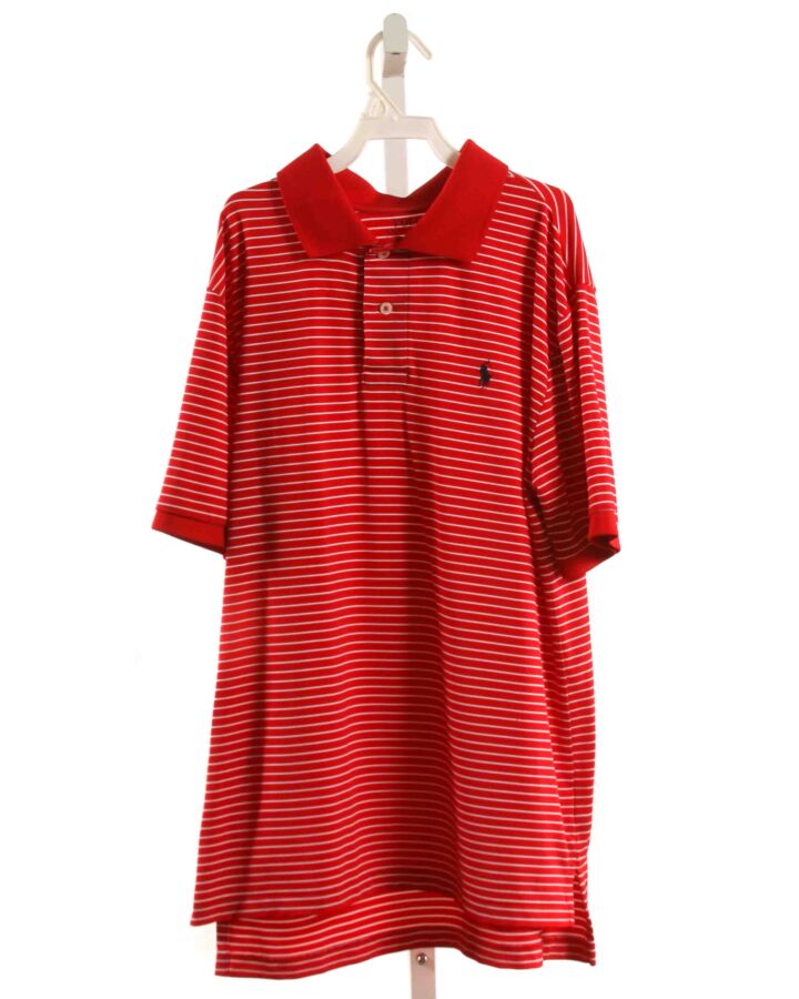 POLO BY RALPH LAUREN  RED  STRIPED  KNIT SS SHIRT