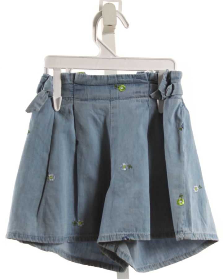 MAYORAL  CHAMBRAY  FLORAL EMBROIDERED SHORTS