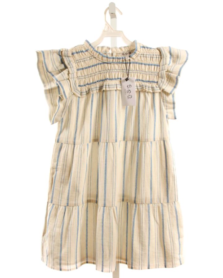 SEA NEW YORK  IVORY  STRIPED SMOCKED DRESS