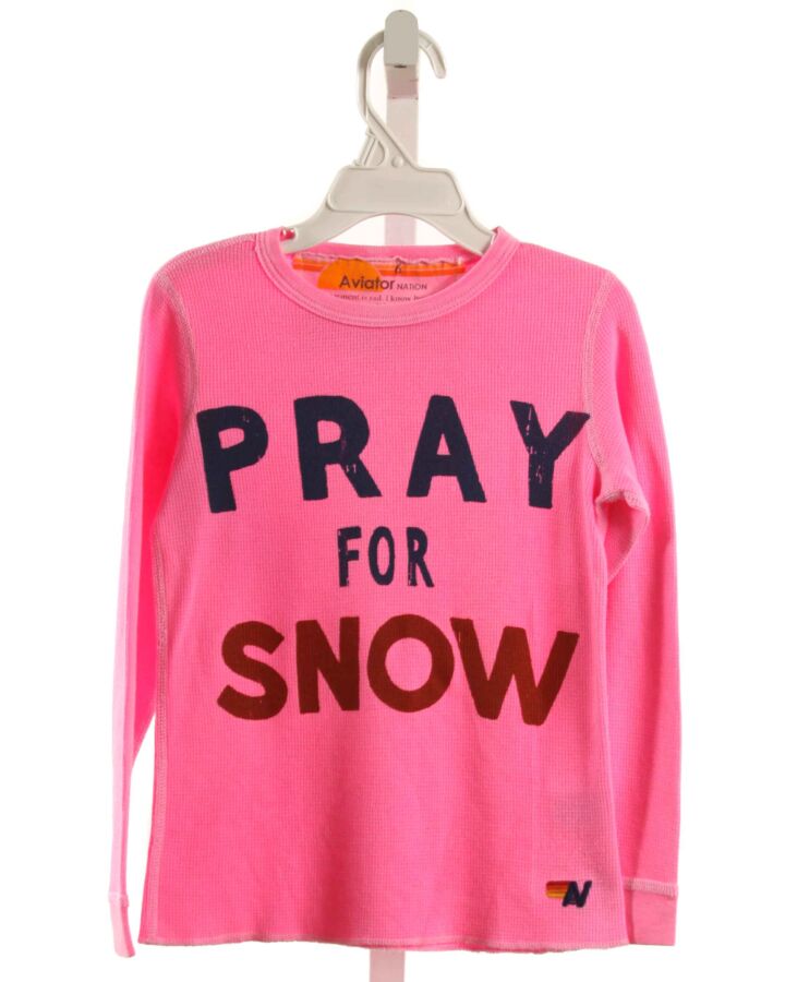 AVIATOR NATION  HOT PINK  PRINT  KNIT LS SHIRT