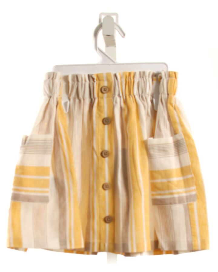 MAYORAL  YELLOW LINEN STRIPED  SKIRT