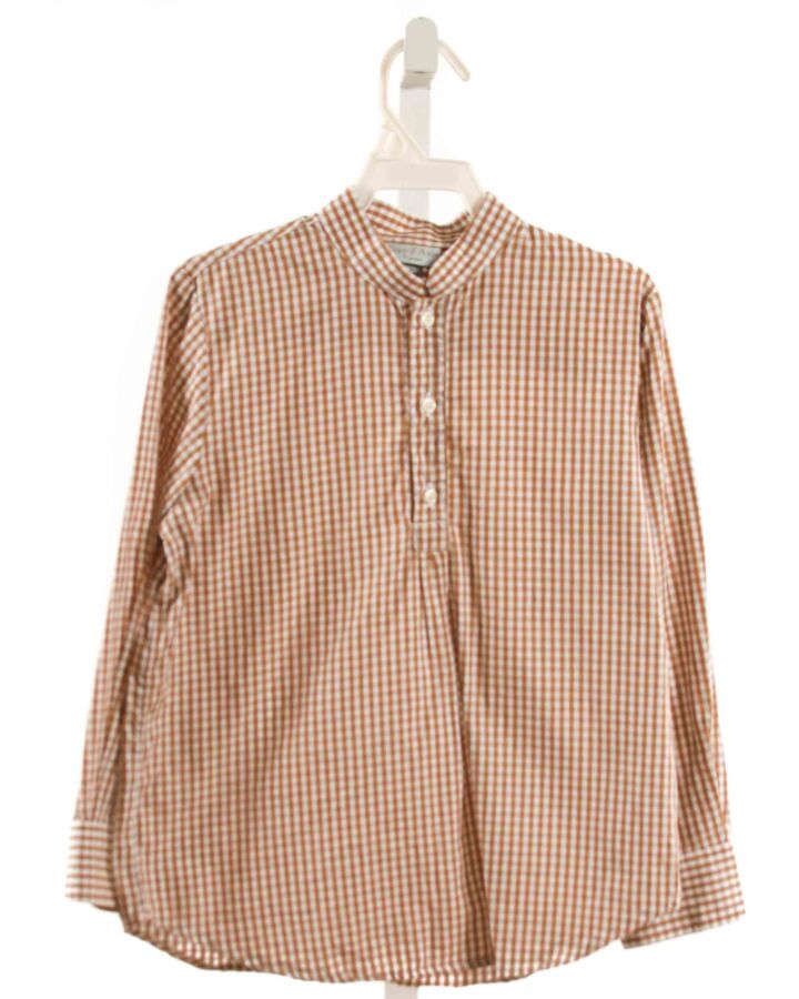 PAPO D'ANJO  BROWN  GINGHAM  DRESS SHIRT