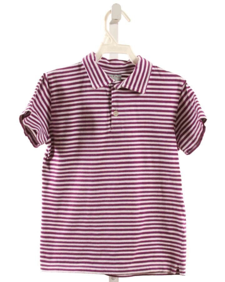 PAPO D'ANJO  PURPLE  STRIPED  KNIT SS SHIRT