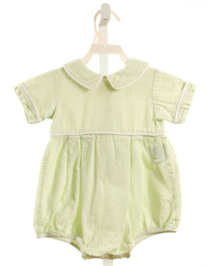 REMEMBER NGUYEN  LT GREEN SEERSUCKER STRIPED  BUBBLE