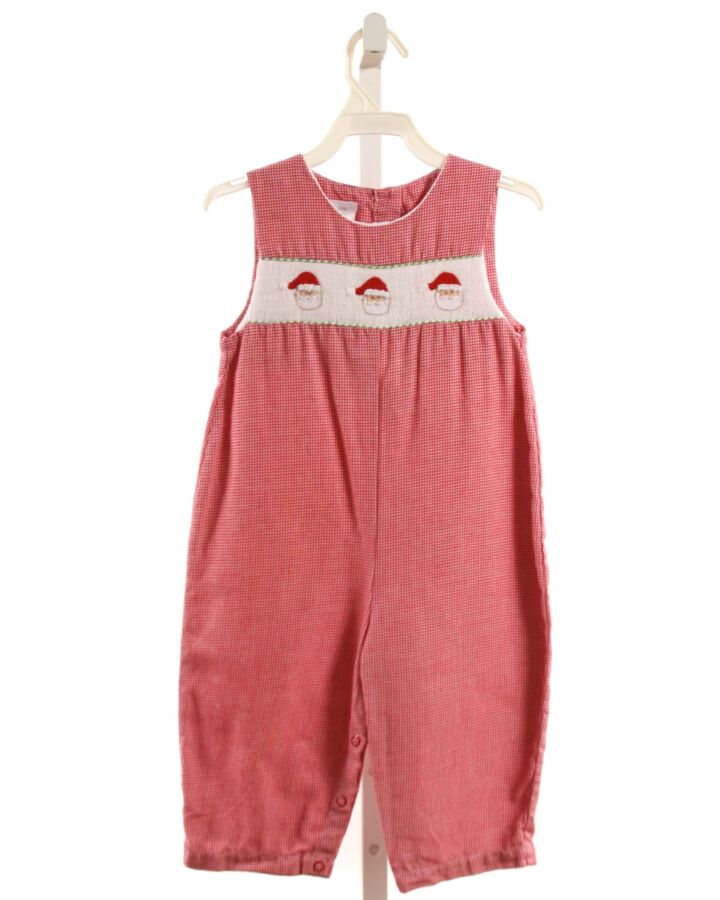 NO TAG  RED  HOUNDSTOOTH SMOCKED LONGALL