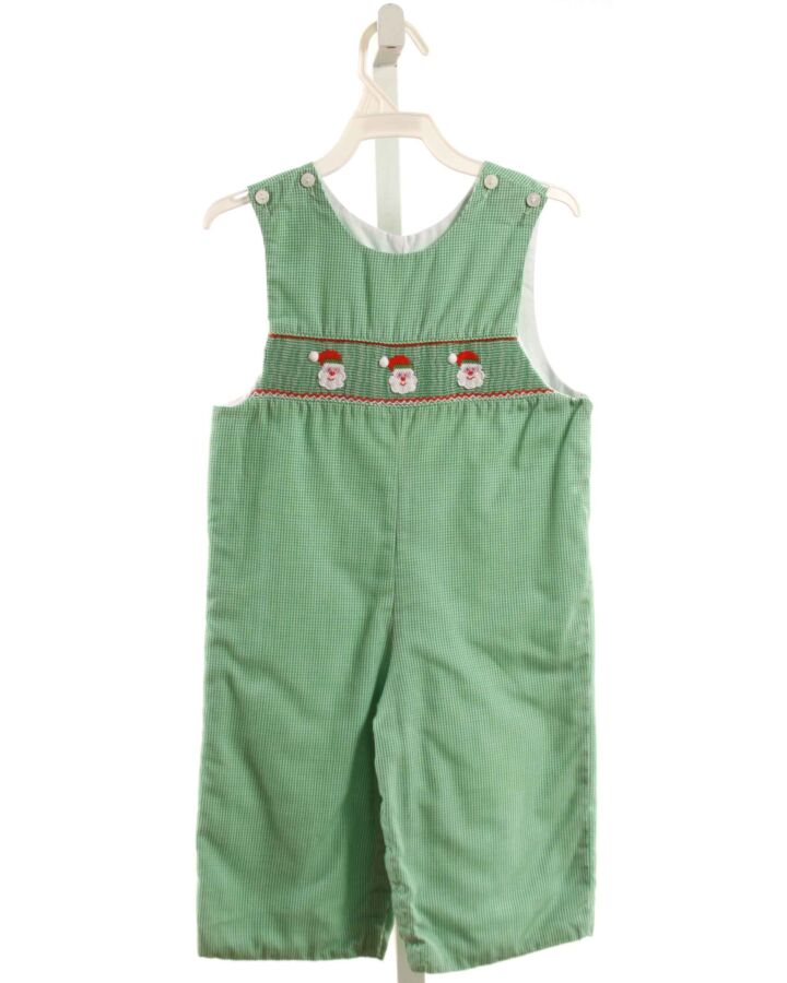 PETIT BEBE  GREEN  GINGHAM SMOCKED LONGALL