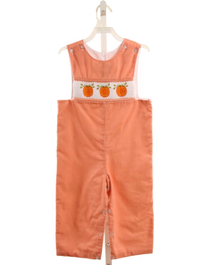 SMOCKED AUCTIONS  ORANGE  GINGHAM SMOCKED LONGALL