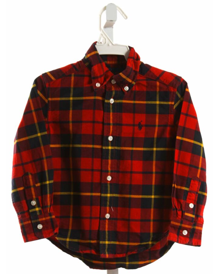 RALPH LAUREN  RED  PLAID  DRESS SHIRT