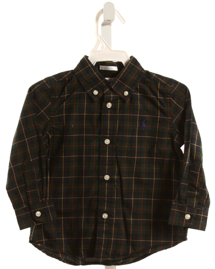 RALPH LAUREN  FOREST GREEN  PLAID  DRESS SHIRT