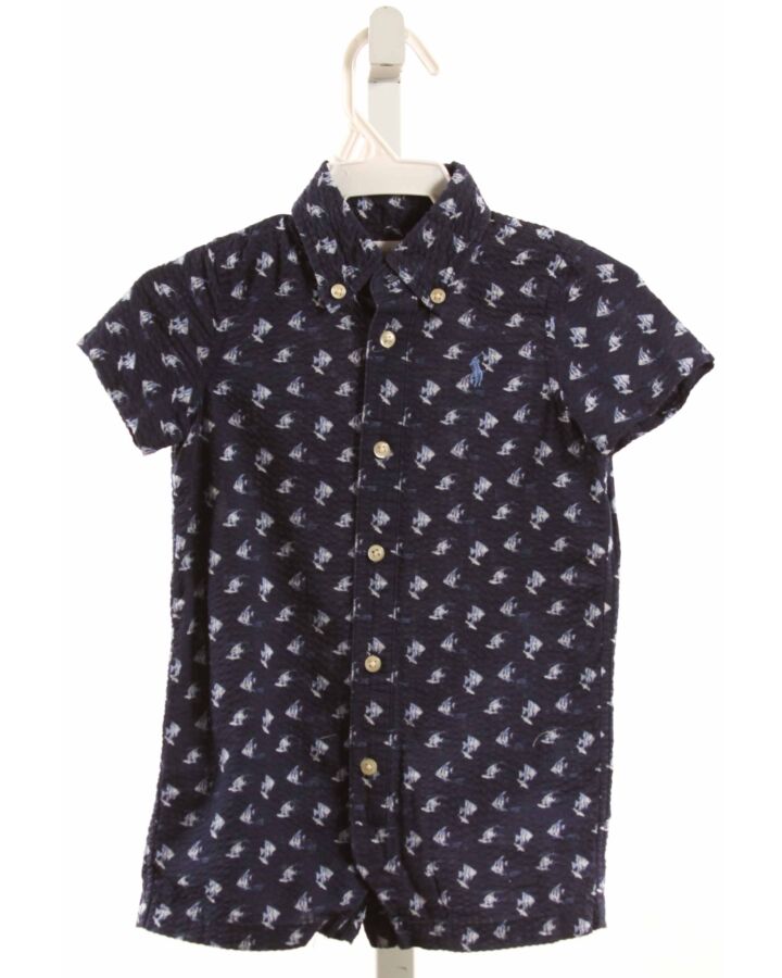 RALPH LAUREN  NAVY SEERSUCKER   SHORTALL
