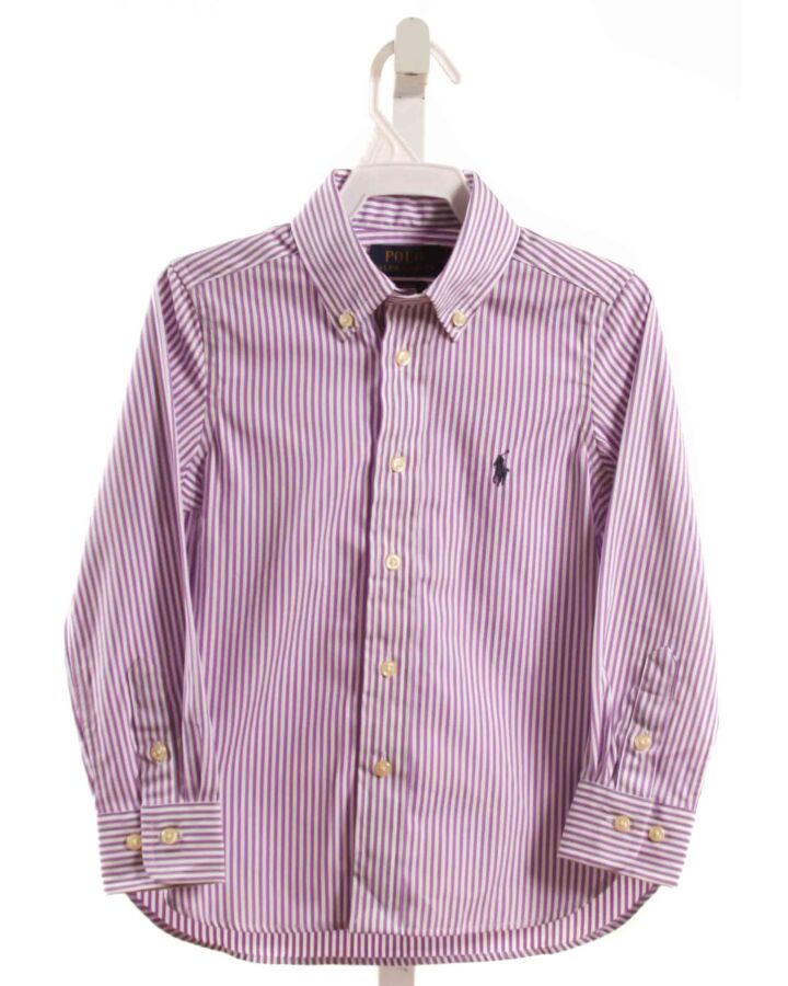 POLO BY RALPH LAUREN  LAVENDER  STRIPED  DRESS SHIRT