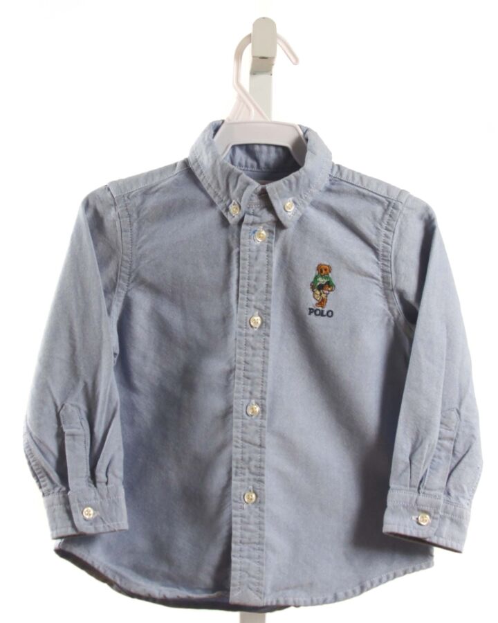 RALPH LAUREN  CHAMBRAY   EMBROIDERED DRESS SHIRT
