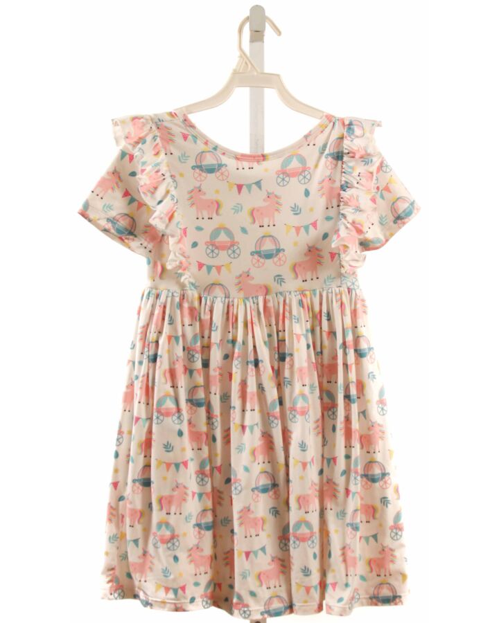 MILA & ROSE  MULTI-COLOR  PRINT  KNIT DRESS WITH RUFFLE