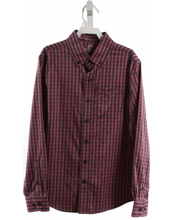 SOUTHERN TIDE  PINK  PLAID  DRESS SHIRT