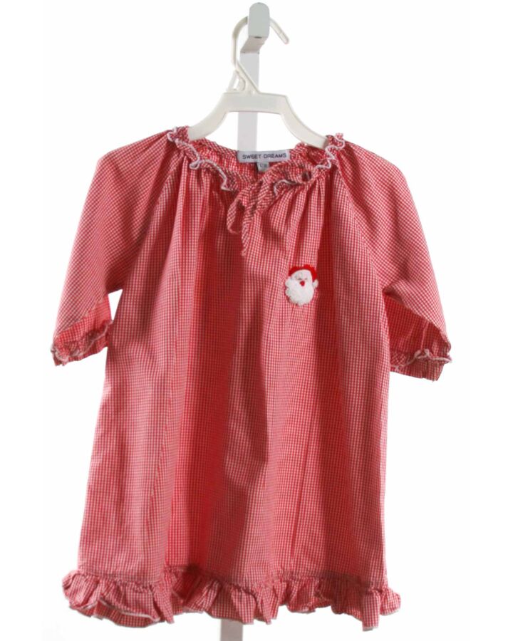 SWEET DREAMS  RED  GINGHAM APPLIQUED LOUNGEWEAR