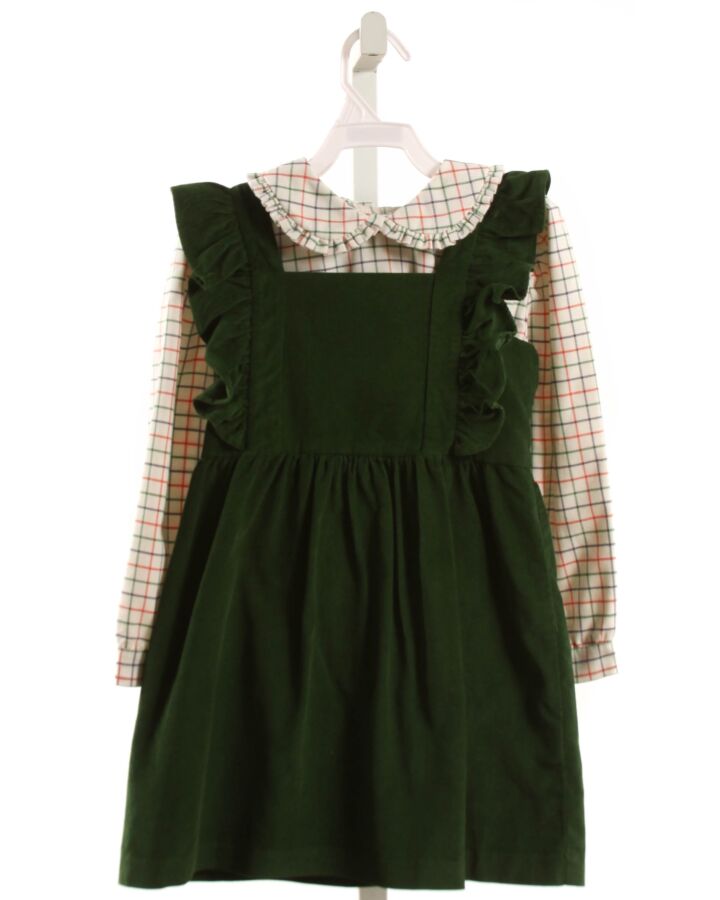 LITTLE ENGLISH  GREEN CORDUROY   DRESS WITH RUFFLE